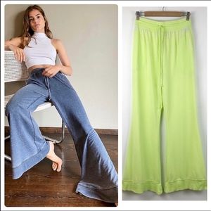 NWT Free‎ People Cozy Cool Girl Sweatpants in Lightening Bug Size Small